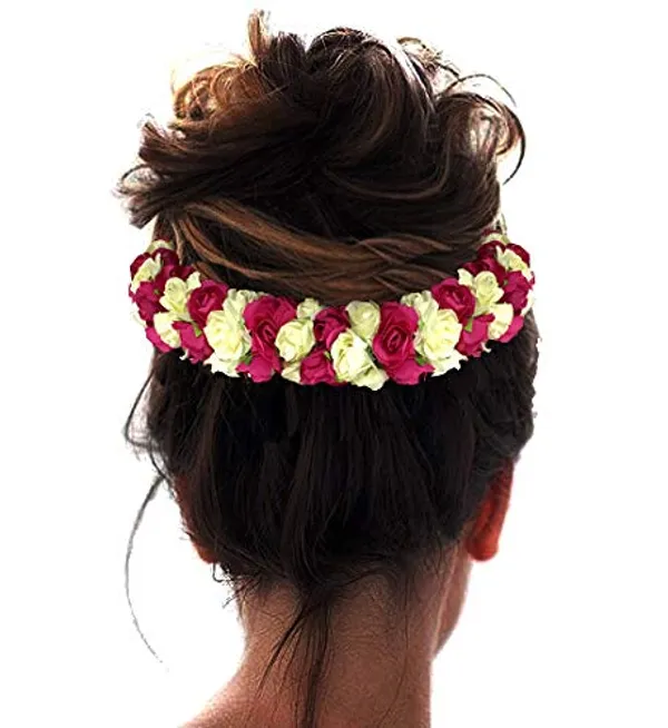 Dark_Pink_Hair_Clips_Pins_Hair_Buns_Hair_Styles_Artificial_Flowers_Accessories_For_Weddings_Bride