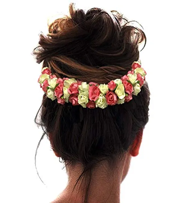 Peach_Hair_Clips_Pins_Hair_Buns_Hair_Styles_Artificial_Flowers_Accessories_For_Weddings_Bride