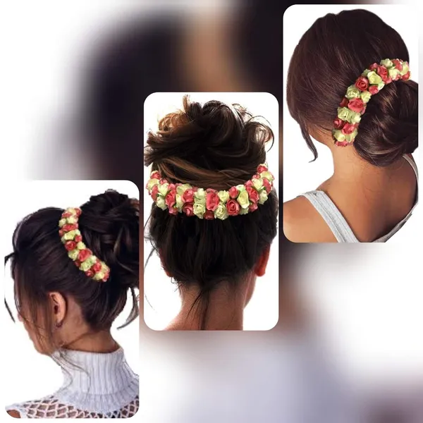 Peach_Hair_Clips_Pins_Hair_Buns_Hair_Styles_Artificial_Flowers_Accessories_For_Weddings_Bride