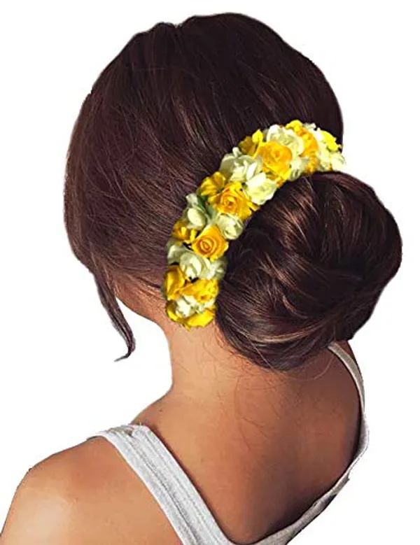 Yellow_Hair_Clips_Pins_Hair_Buns_Hair_Styles_Artificial_Flowers_Accessories_For_Weddings_Bride