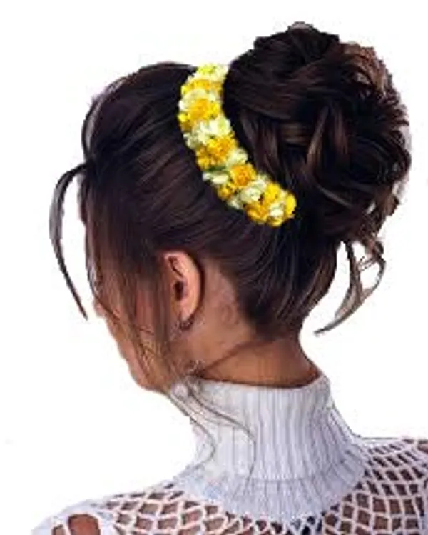 Yellow_Hair_Clips_Pins_Hair_Buns_Hair_Styles_Artificial_Flowers_Accessories_For_Weddings_Bride