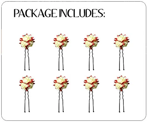Carrot_Red_Artificial_Flowers_Bridal_Hair_Pins