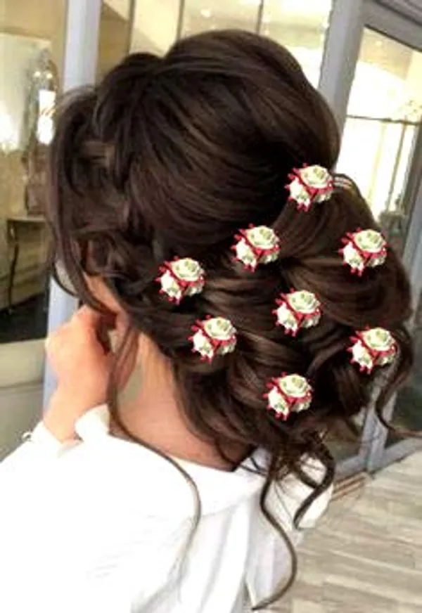 Dark_Pink_Artificial_Flowers_Bridal_Hair_Pins