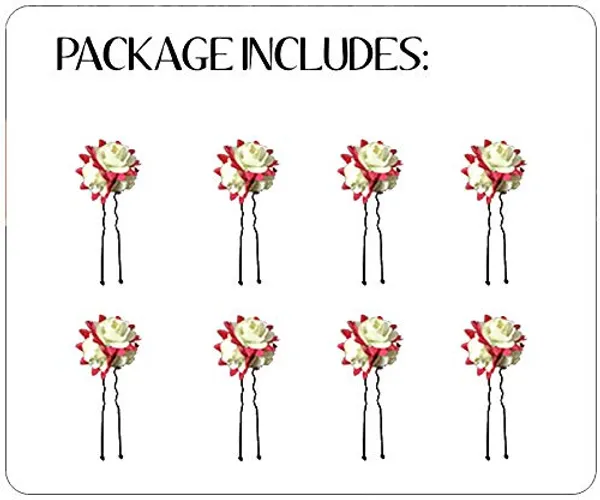 Dark_Pink_Artificial_Flowers_Bridal_Hair_Pins