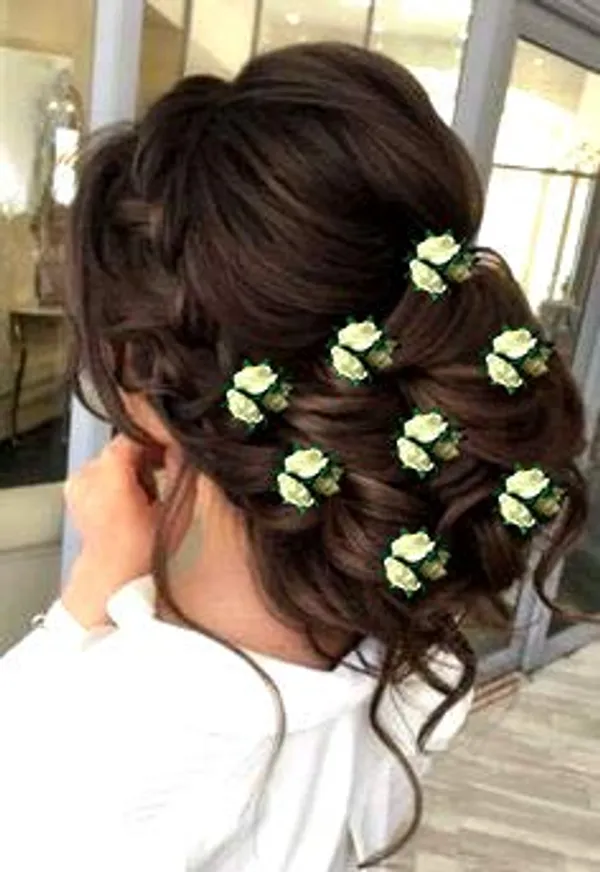 Green_Artificial_Flowers_Bridal_Hair_Pins_Clips_Accessories_For_Women