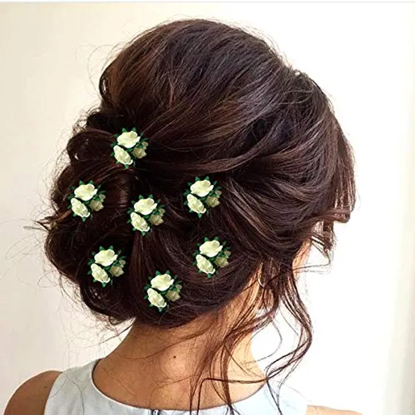 Green_Artificial_Flowers_Bridal_Hair_Pins_Clips_Accessories_For_Women