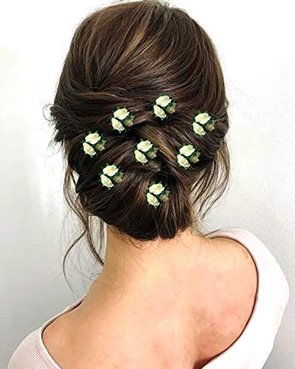 Green_Artificial_Flowers_Bridal_Hair_Pins_Clips_Accessories_For_Women