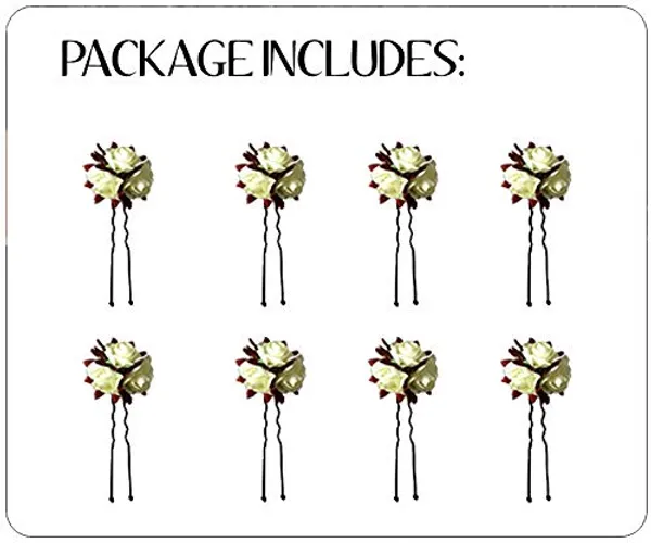 Maroon_Artificial_Flowers_Bridal_Hair_Pins