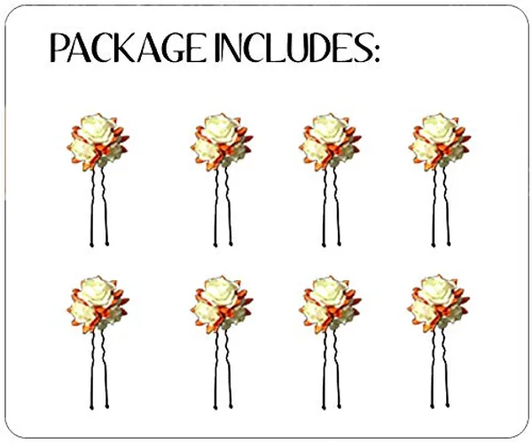 Orange_Artificial_Flowers_Bridal_Hair_Pins_Clips_Accessories_For_Women