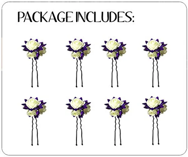 Purple_Artificial_Flowers_Bridal_Hair_Pins_Clips_Accessories_For_Women