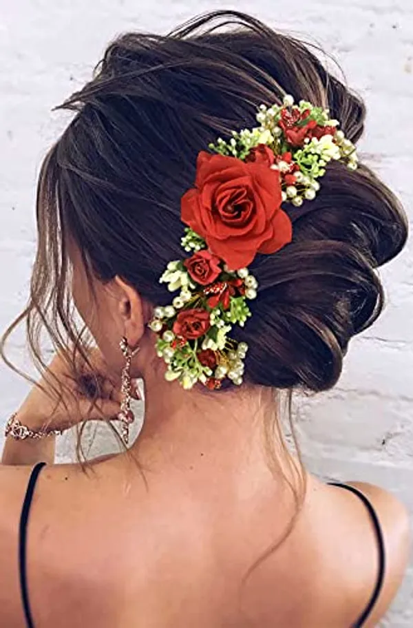 Red_Hair_Artificial_Flowers_Accessories_For_Weddings_(14_X_8_X_4_Cm)