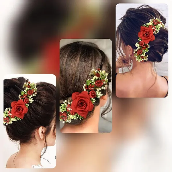 Red_Hair_Artificial_Flowers_Accessories_For_Weddings_(14_X_8_X_4_Cm)