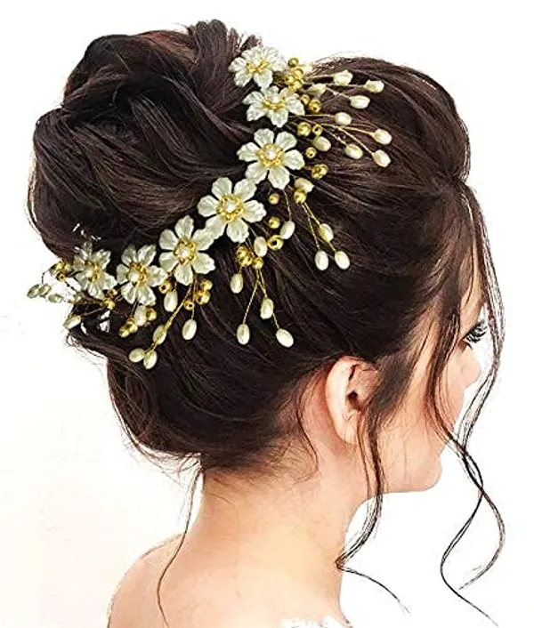 White_&_Golden_Stylish_Hair_Vein_Accessories_For_Women_(18_X_10_X_10_Cm)