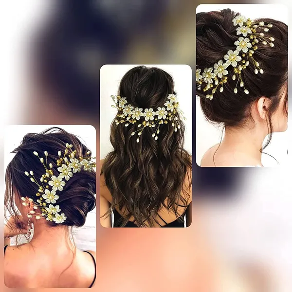 White_&_Golden_Stylish_Hair_Vein_Accessories_For_Women_(18_X_10_X_10_Cm)