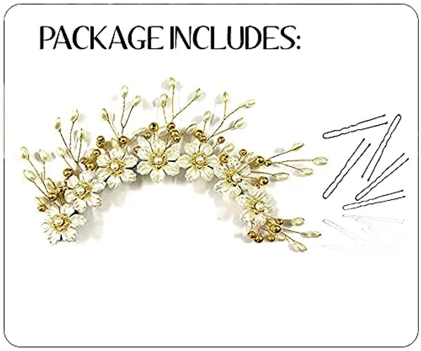 White_&_Golden_Stylish_Hair_Vein_Accessories_For_Women_(18_X_10_X_10_Cm)