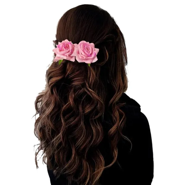Baby_Pink_Rose_Hair_Accessories_Rubber_Band,_Comb_Slide,_Hair_Clip,_Hair_Pin_Set