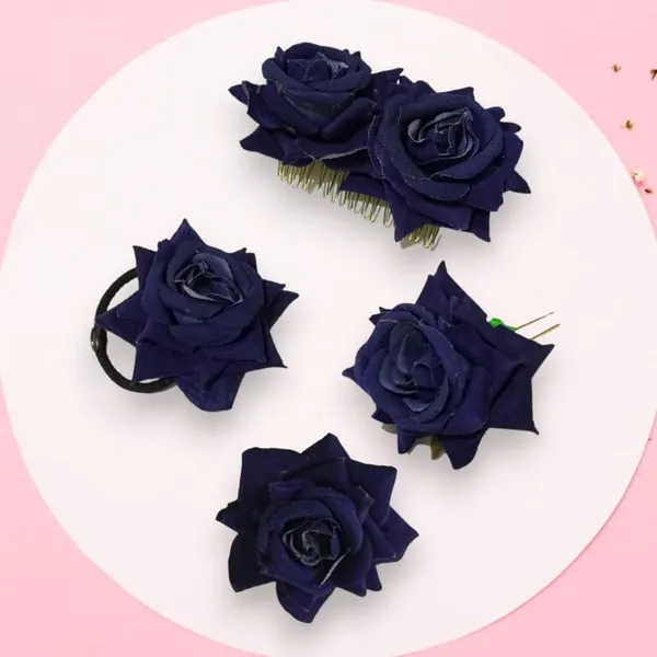 Blue_Rose_Hair_Accessories_Rubber_Band,_Comb_Slide,_Hair_Clip,_Hair_Pin_Set