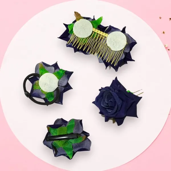 Blue_Rose_Hair_Accessories_Rubber_Band,_Comb_Slide,_Hair_Clip,_Hair_Pin_Set