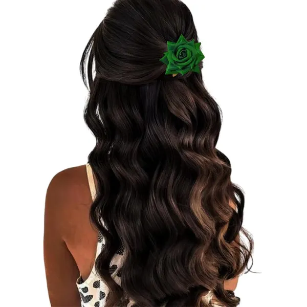 Green_Rose_Hair_Accessories_Rubber_Band,_Comb_Slide,_Hair_Clip,_Hair_Pin_Set