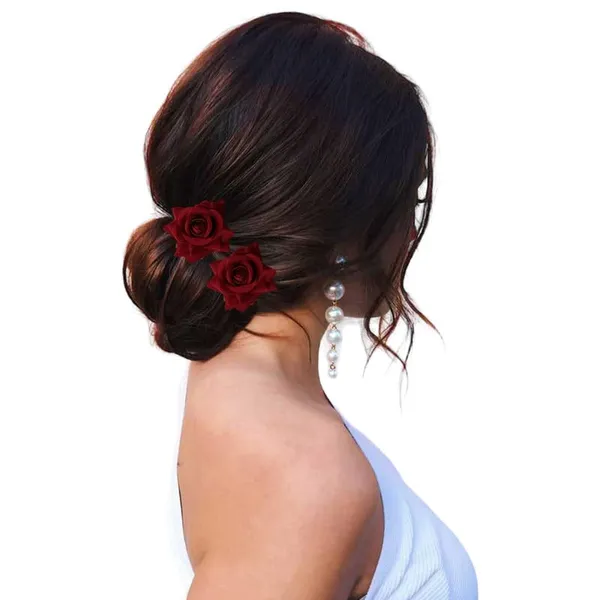 Red_Rose_Hair_Accessories_Rubber_Band,_Comb_Slide,_Hair_Clip,_Hair_Pin_Set