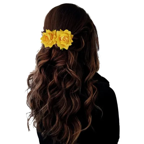 Yellow_Rose_Hair_Accessories_Rubber_Band,_Comb_Slide,_Hair_Clip,_Hair_Pin_Set