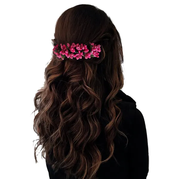 Dark_Pink_Artificial_Floral_Bridal_Brooch_&_Hair_Pin_(16_X_14_X_10_Cm)