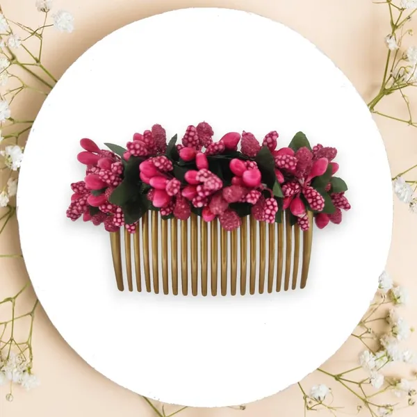 Dark_Pink_Artificial_Floral_Bridal_Brooch_&_Hair_Pin_(16_X_14_X_10_Cm)