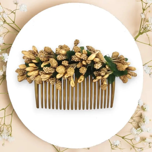 Golden_Artificial_Floral_Bridal_Brooch_&_Hair_Pin_(16_X_14_X_10_Cm)