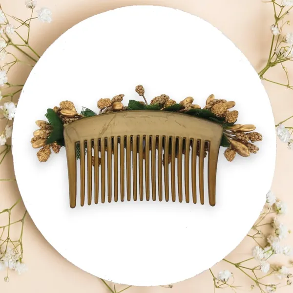 Golden_Artificial_Floral_Bridal_Brooch_&_Hair_Pin_(16_X_14_X_10_Cm)