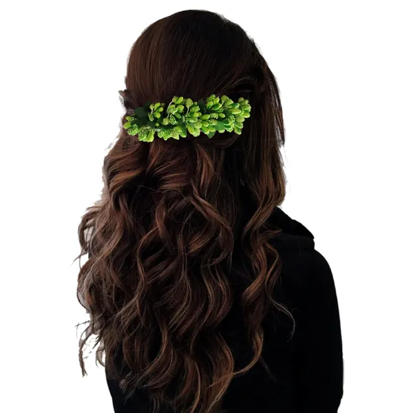 Light_Green_Artificial_Floral_Bridal_Brooch_&_Hair_Pin_(16_X_14_X_10_Cm)