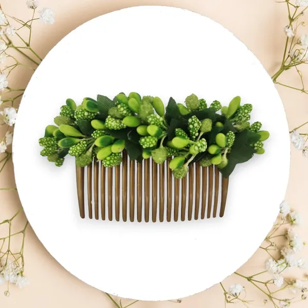 Light_Green_Artificial_Floral_Bridal_Brooch_&_Hair_Pin_(16_X_14_X_10_Cm)
