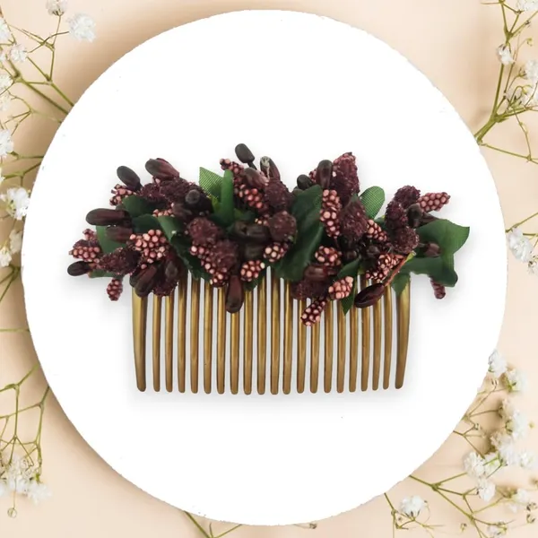 Maroon_Artificial_Floral_Bridal_Brooch_&_Hair_Pin_(16_X_14_X_10_Cm)