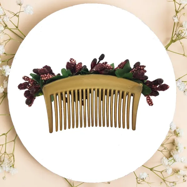 Maroon_Artificial_Floral_Bridal_Brooch_&_Hair_Pin_(16_X_14_X_10_Cm)