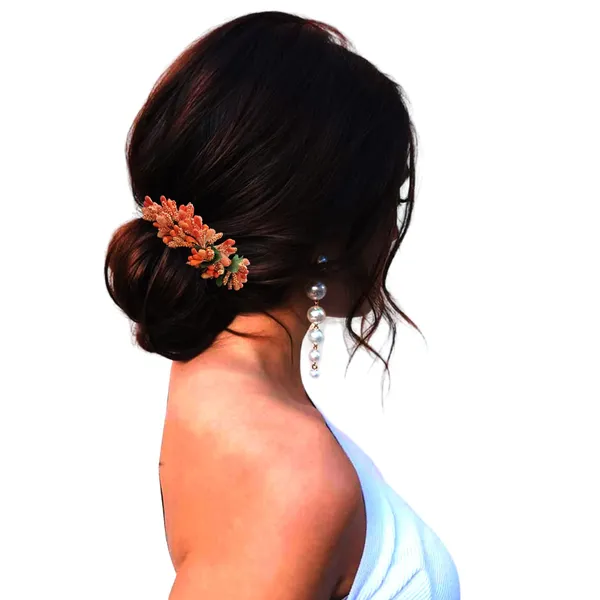 Orange_Artificial_Floral_Bridal_Brooch_&_Hair_Pin_(16_X_14_X_10_Cm)