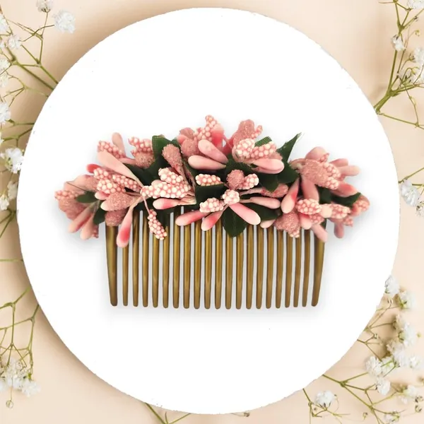 Peach_Artificial_Floral_Bridal_Brooch_&_Hair_Pin_(16_X_14_X_10_Cm)