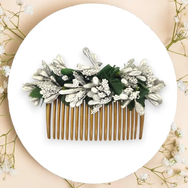 Silver_Artificial_Floral_Bridal_Brooch_&_Hair_Pin_(16_X_14_X_10_Cm)