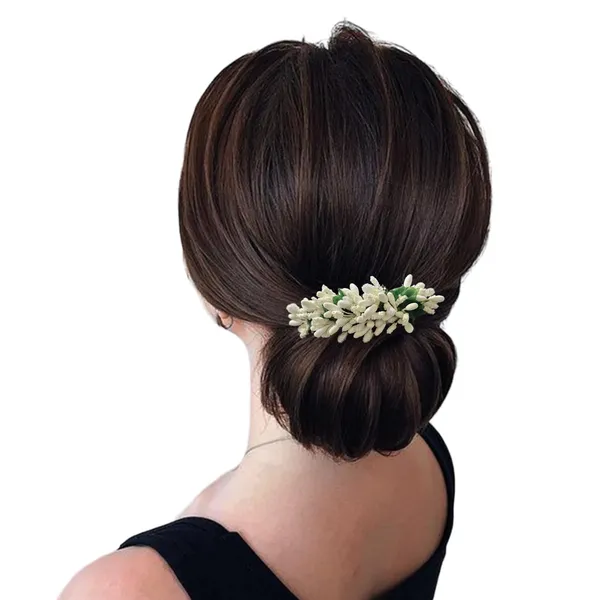 White_Artificial_Floral_Bridal_Brooch_&_Hair_Pin_(16_X_14_X_10_Cm)