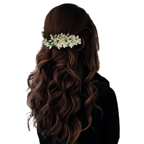 White_Artificial_Floral_Bridal_Brooch_&_Hair_Pin_(16_X_14_X_10_Cm)