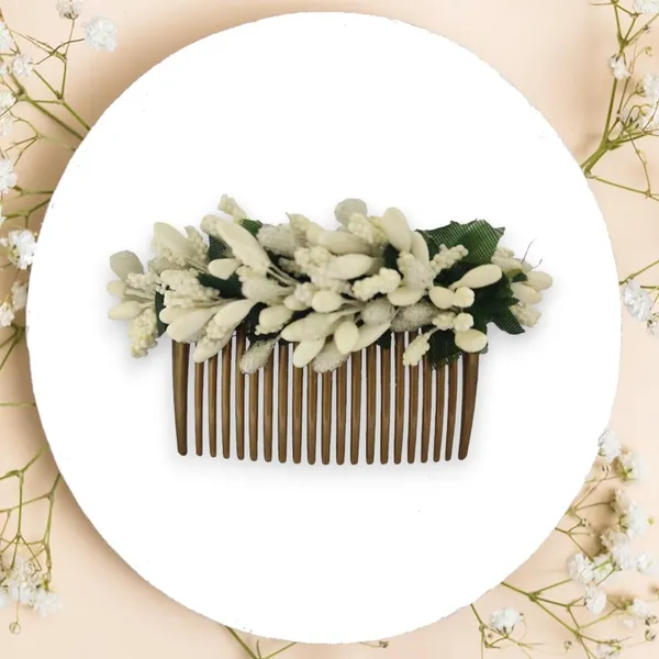 White_Artificial_Floral_Bridal_Brooch_&_Hair_Pin_(16_X_14_X_10_Cm)
