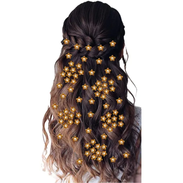 Golden_Bright_Crystal_Stone_With_Pearl_Star_Hair_Pin_(80_Pins)