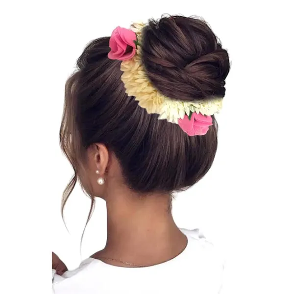 Baby_Pink_Mogra_Gajra_With_Rose_Artificial_Flowers_Scrunchies_Rubber_Band