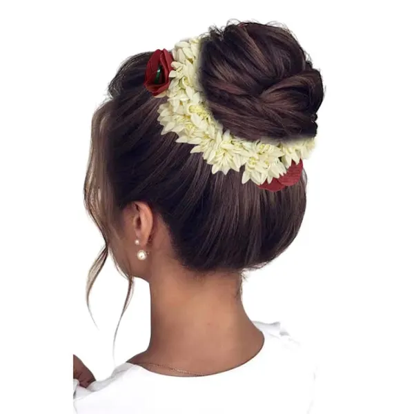 Maroon_Mogra_Gajra_With_Rose_Artificial_Flowers_Scrunchies_Rubber_Band