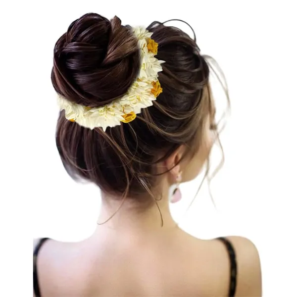 Yellow_Mogra_Gajra_With_Rose_Artificial_Flowers_Scrunchies_Rubber_Band