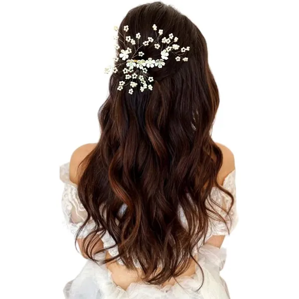Multicolor_Flower_No_Pin_Hair_Comb_With_White_Beads_Hair_Accessory