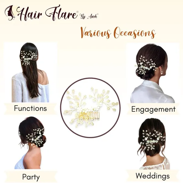 Multicolor_Flower_No_Pin_Hair_Comb_With_White_Beads_Hair_Accessory