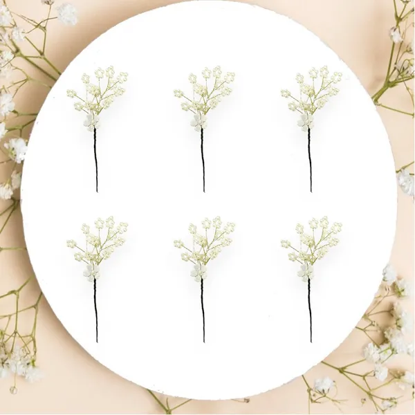 White_Artificial_Floral_Bridal_Brooch_&_Hair_Pin_(6_Pins)