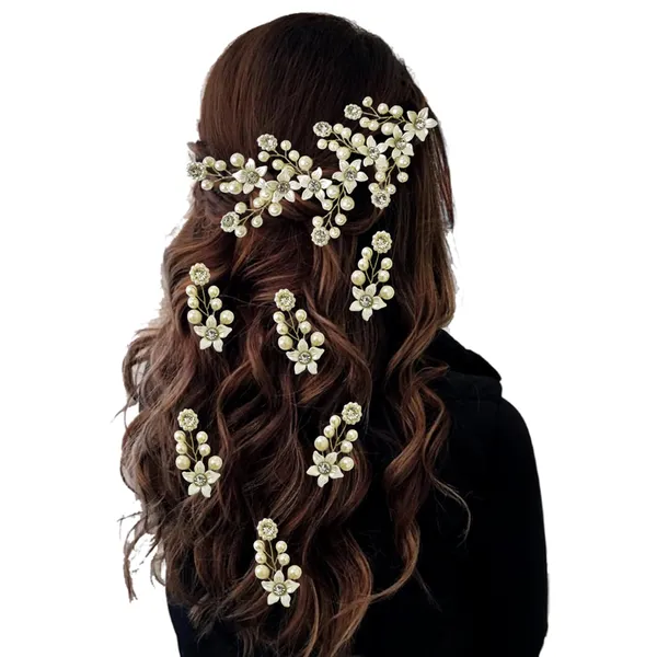 2715-2716__White_Artificial_Floral_Bridal_Brooch_&_Hair_Pin_(1_Hair_Vein_And_6_Pins)
