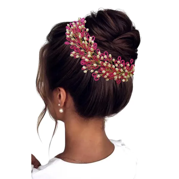Dark_Pink_Artificial_Floral_Bridal_Brooch_&_Hair_Pin_(16_X_14_X_10_Cm)