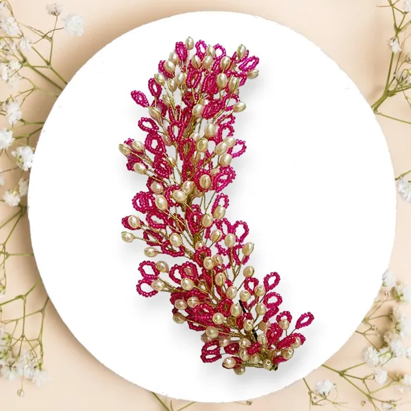 Dark_Pink_Artificial_Floral_Bridal_Brooch_&_Hair_Pin_(16_X_14_X_10_Cm)