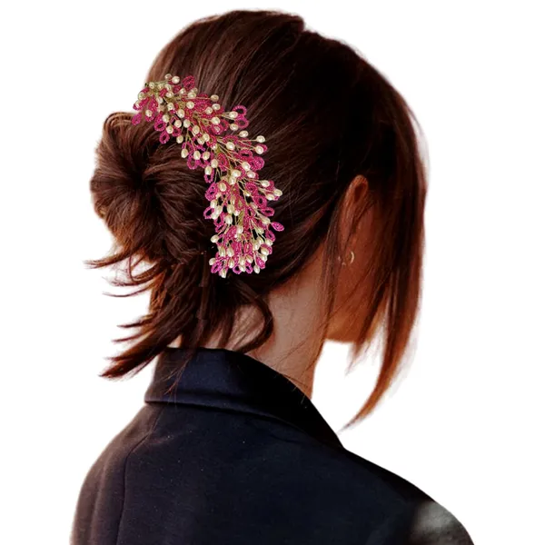 Dark_Pink_Artificial_Floral_Bridal_Brooch_&_Hair_Pin_(16_X_14_X_10_Cm)
